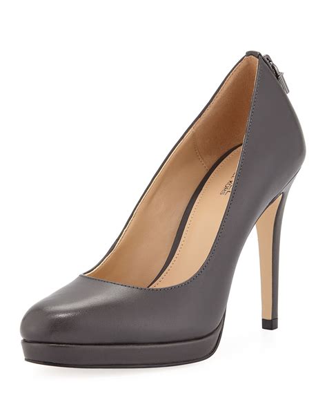 michael kors antoinette truffle leather platform pumps|Michael Kors Antoinette Pumps .